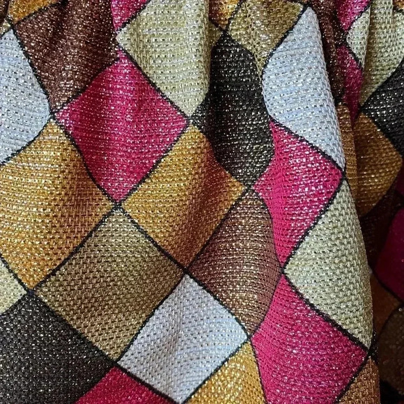 NWT Y2K Alice + Olivia Chocolate Brown Checkered Turtleneck Mini Dress M - Picture 9 of 13